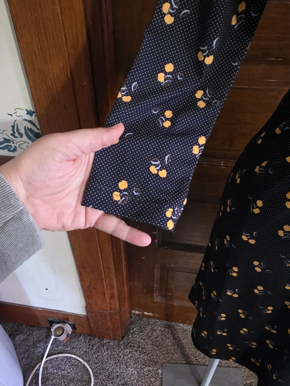 French Connection Aventine Lemon Print Polka Dot Dress Navy Size  O - Picture 7 of 11